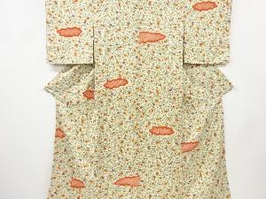 リサイクル 絞り 雲に花模様小紋着物